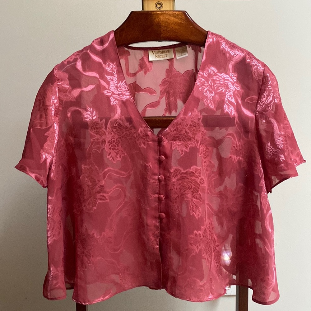 Vintage sheer pink Victoria’s Secret top small